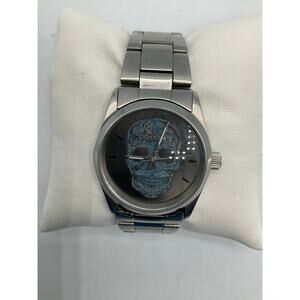 Zadig & Voltaire Men's Skull Watch, about 32mm- Silver/Gray
